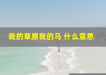 我的草原我的马 什么意思